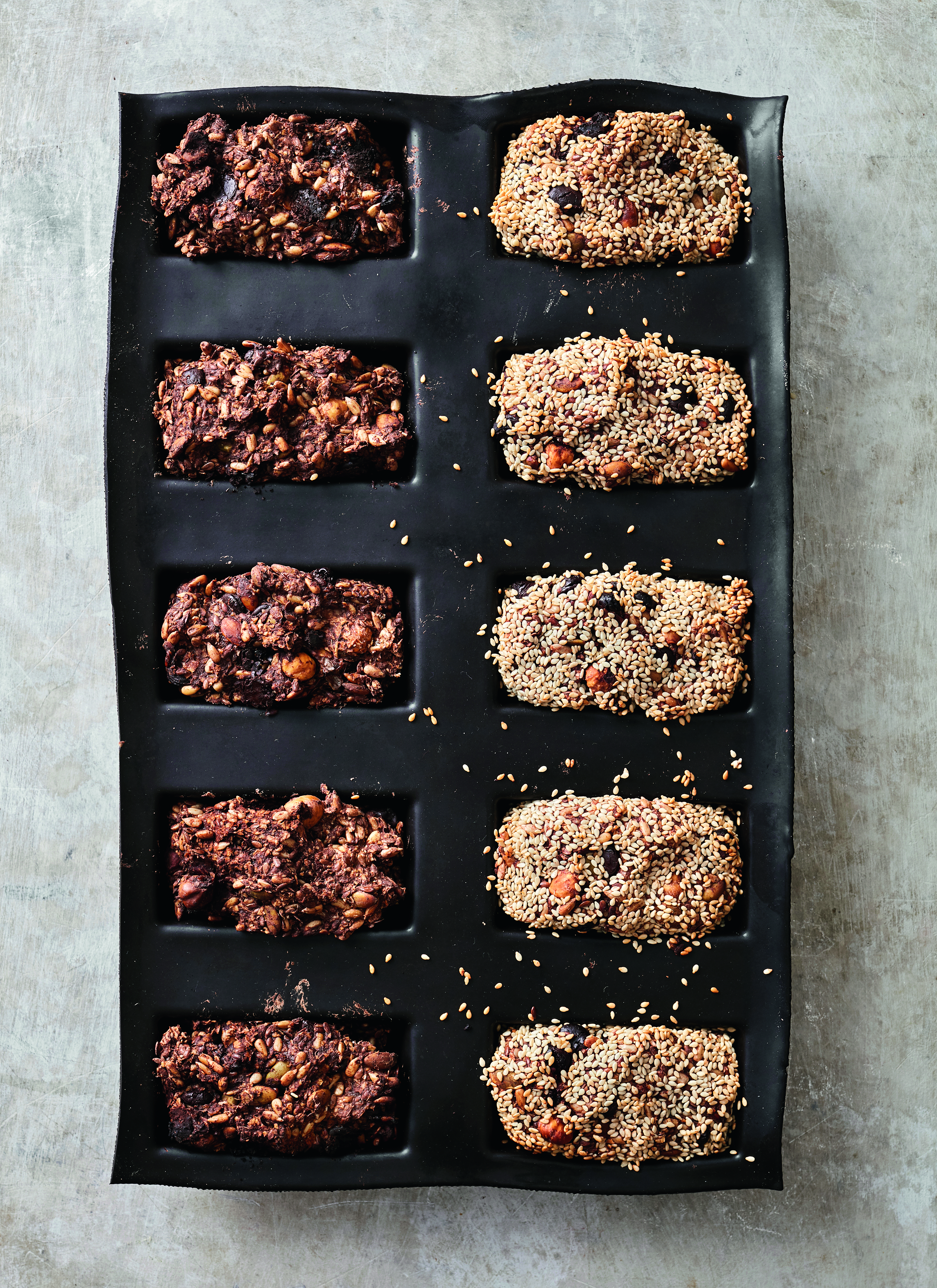 Kernebar med nødder og chokolade
