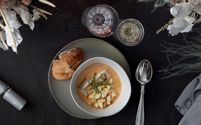 Meyers nytårsmenu forret - Bisque med torsk