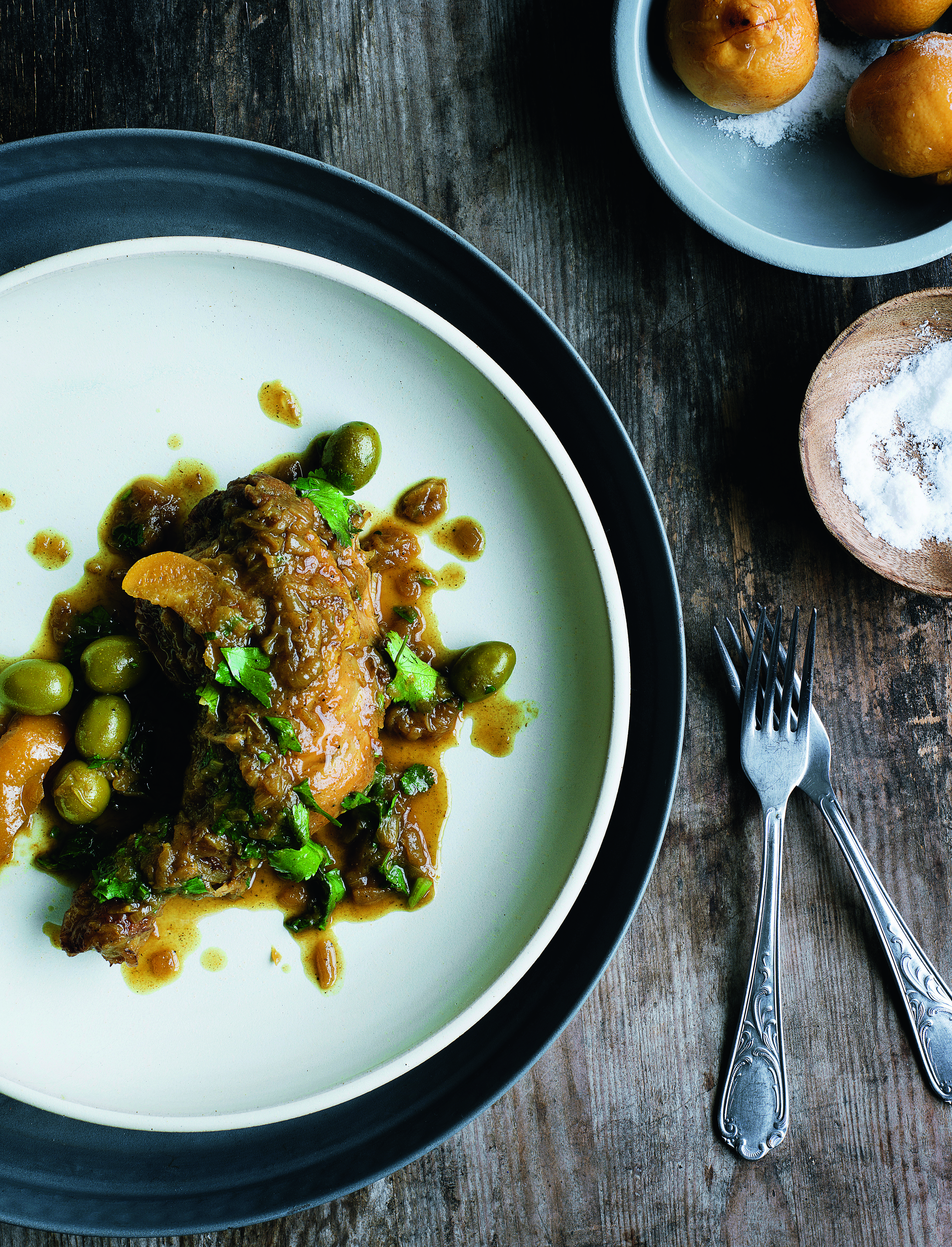 Kyllingetagine med oliven og saltede citroner